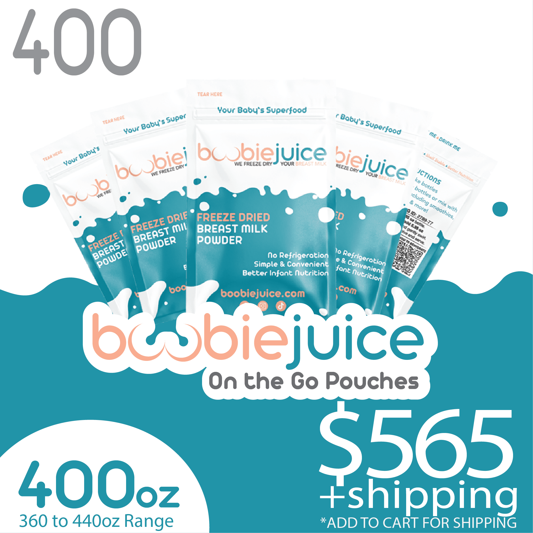 Freeze Dry Breast Milk 400oz On the GO Pouch Shipping Kit