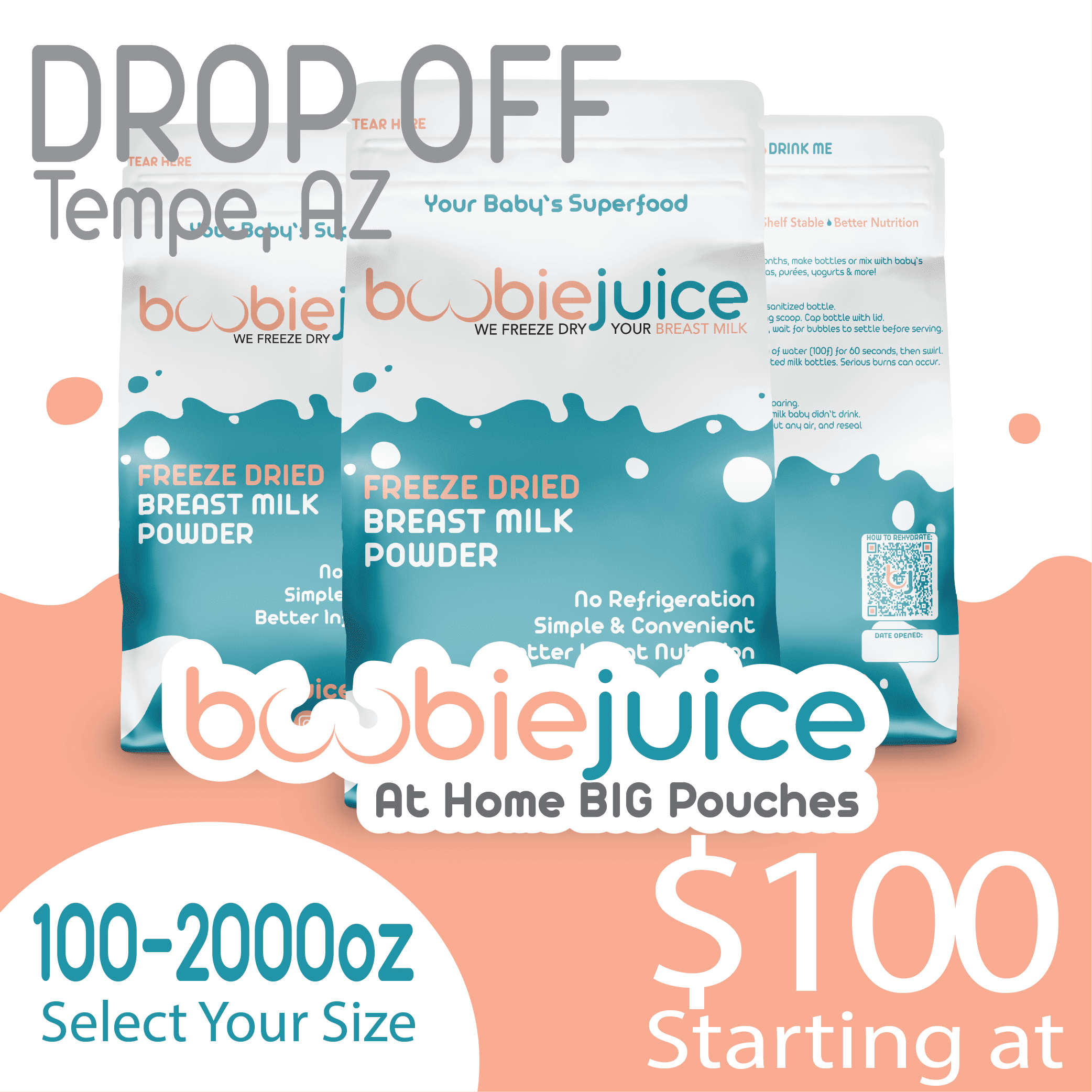 BoobieJuice at HOME Bulk Saver Pouches - AZ Local Drop Off