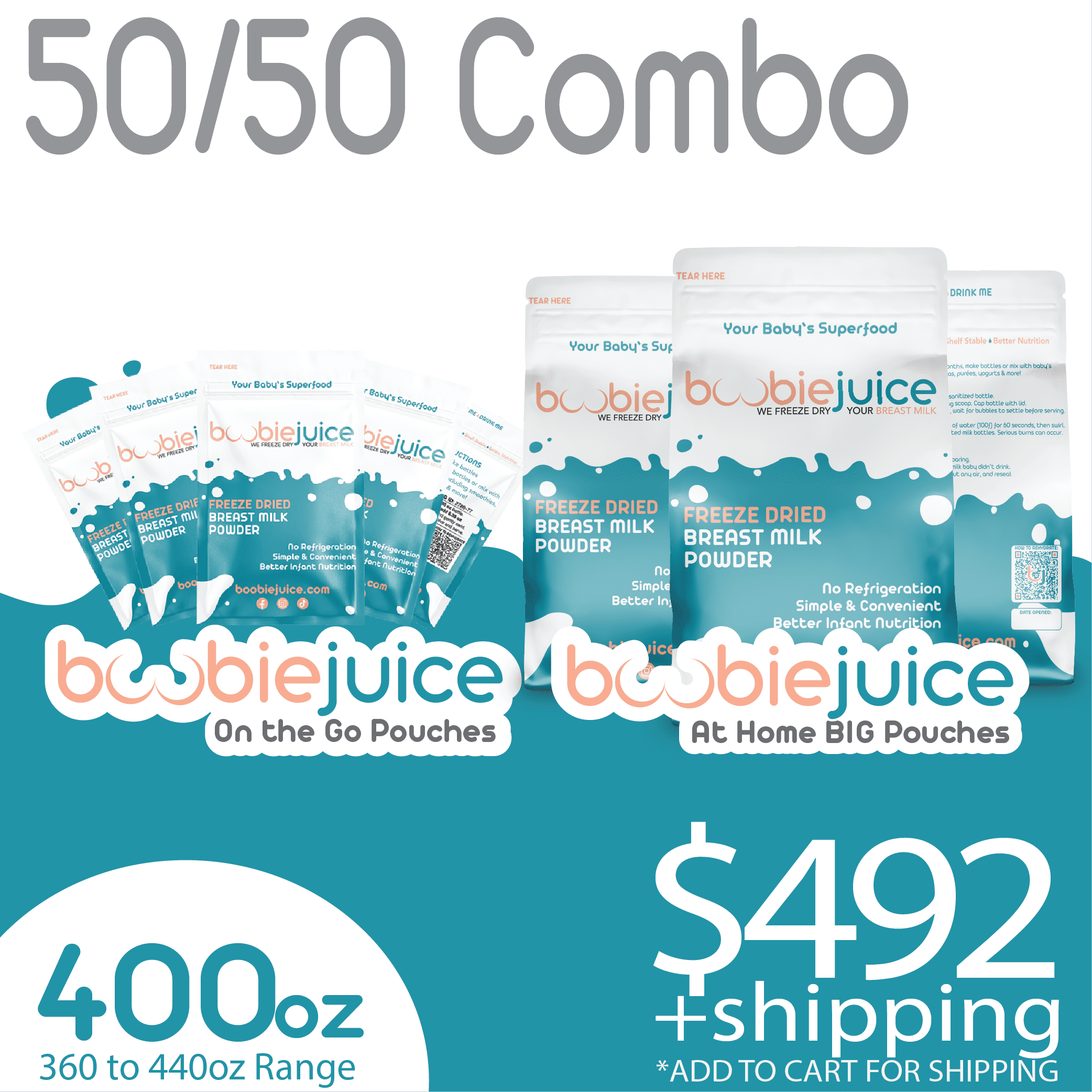 BoobieJuice 400oz Stash 50/50 On the GO & At HOME